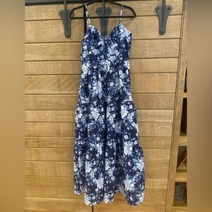 Floral Blue and White Maxi Dress by Trixxi